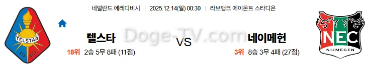 12월14일 텔스타 네이메헌 해외축구분석 스포츠무료중계 스포츠분석